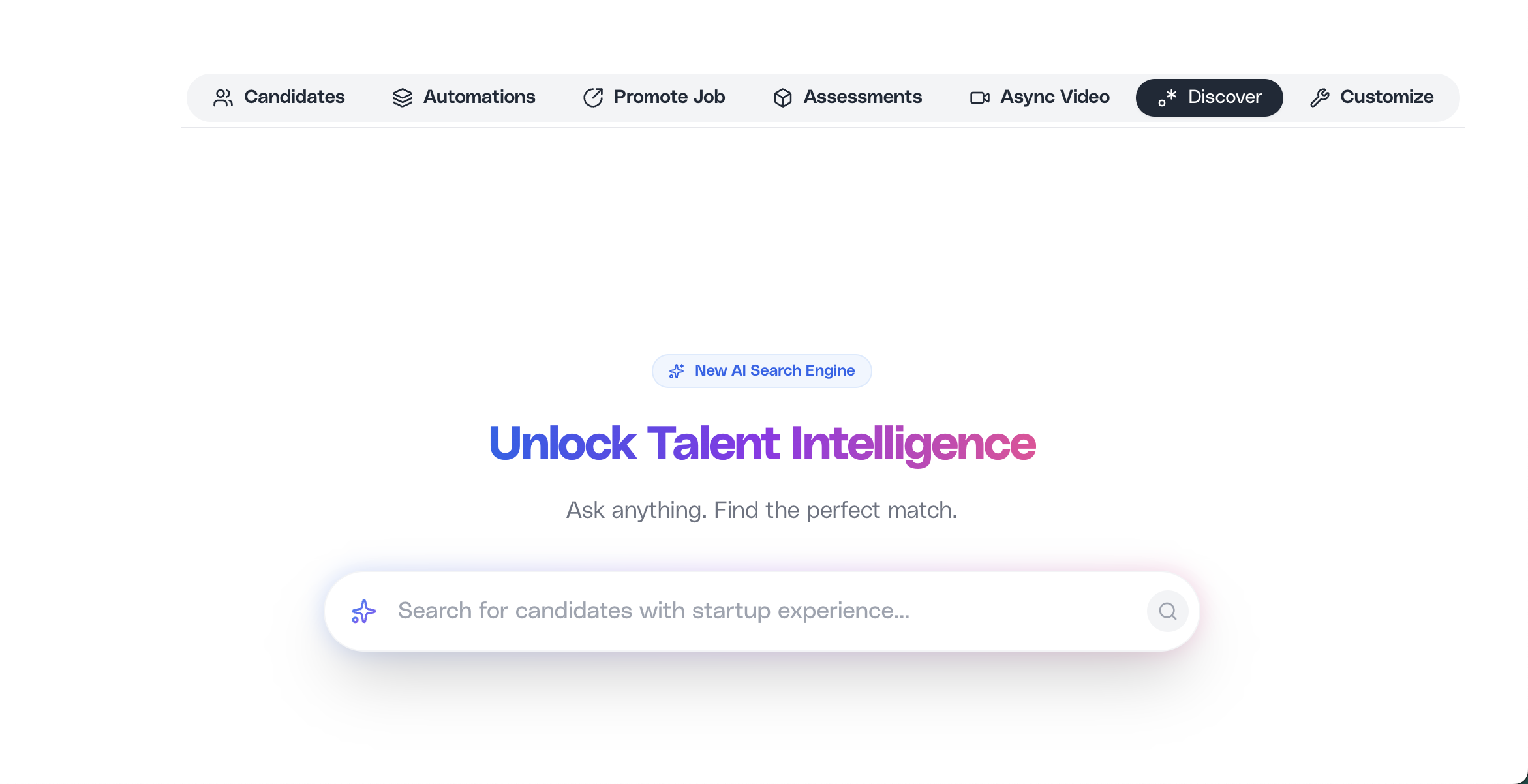 Semantic search omnibar in Ovii Candidate Discovery